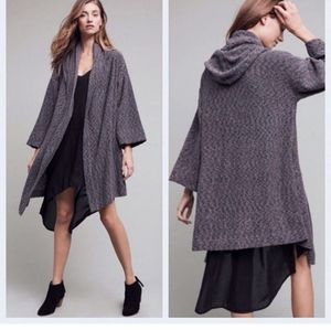 Anthro Hooded Ingleside Metallic Thread Cardigan Saturday Sunday brand